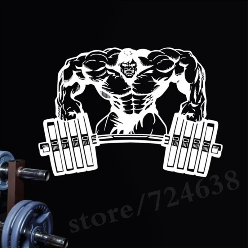 Женская наклейка для фитнеса кроссфита штанга мышц постеры бодибилдинга