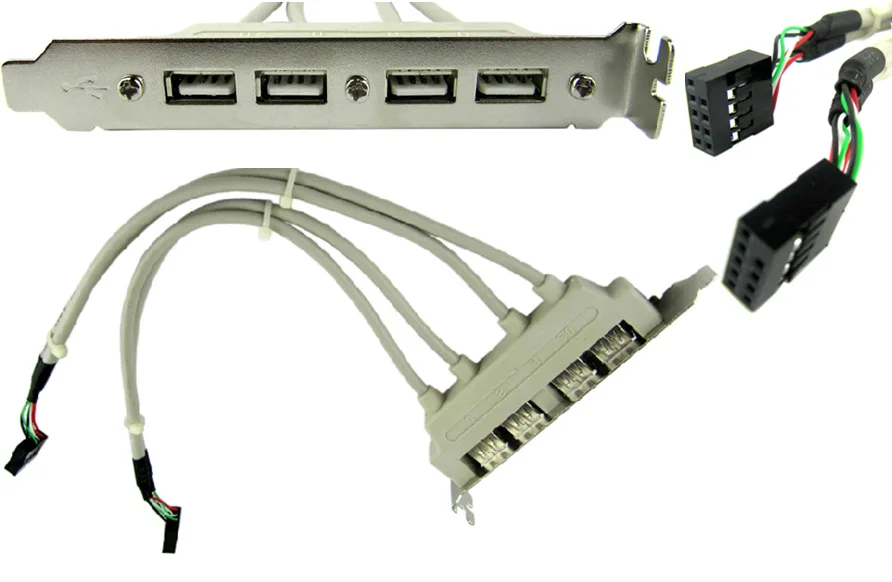 Разъем PCI с 4 портами USB 2 0 A переходник на материнскую плату 9 pin кабель