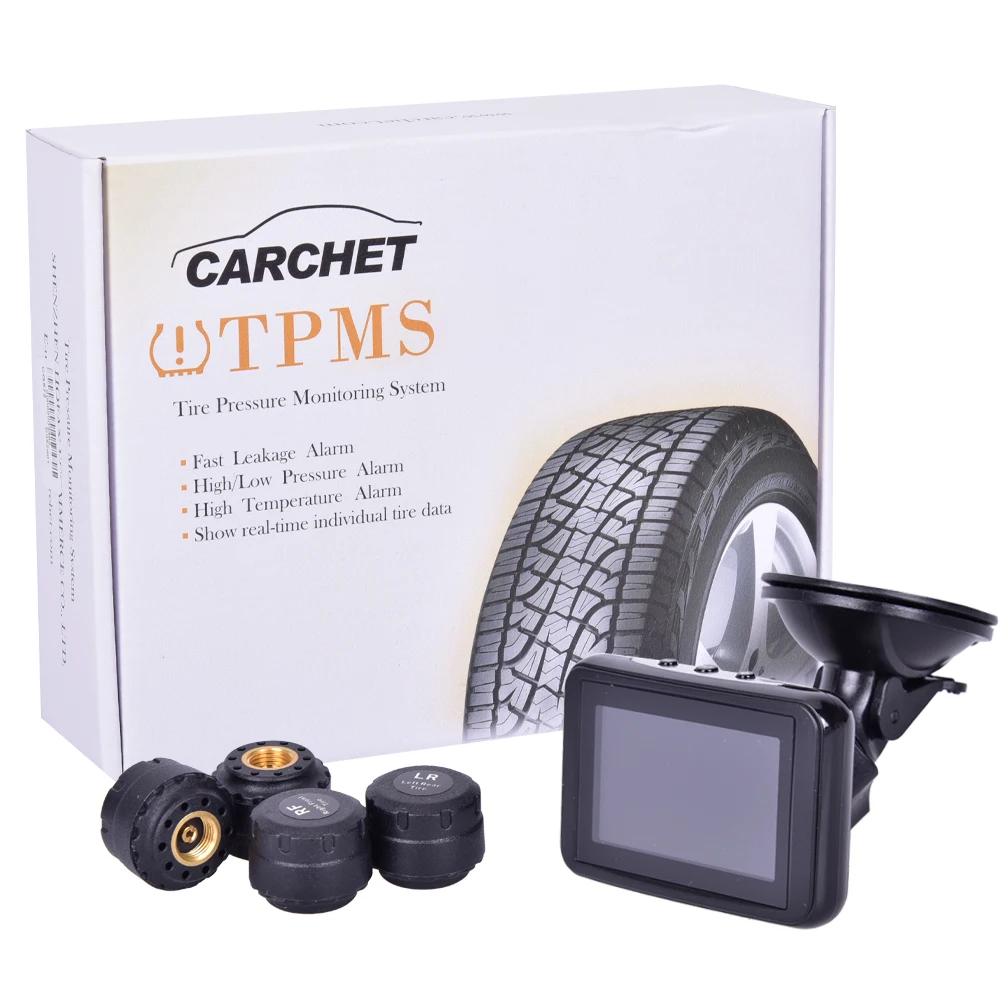 CARCHET TPMS система s система контроля давления в шинах Беспроводная Автомобильная сигнализация давления в шинах lcd DVD 4 датчика для Toyota hyundai и т. д