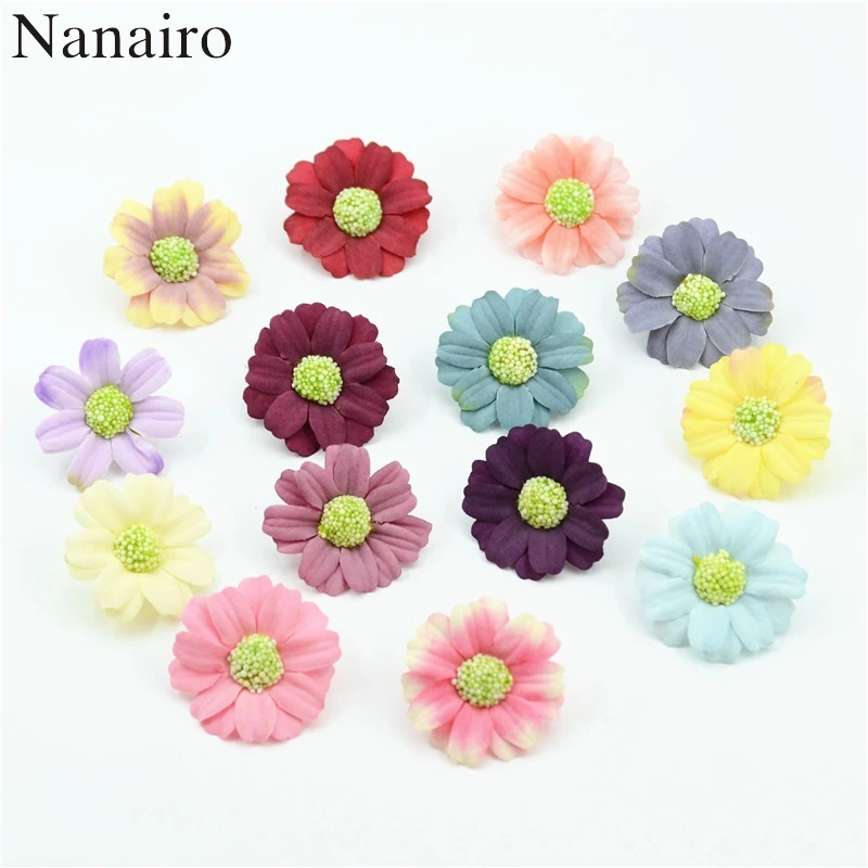 50 шт. высокое качество мини искусственный шелк Солнечный цветок голова для дома