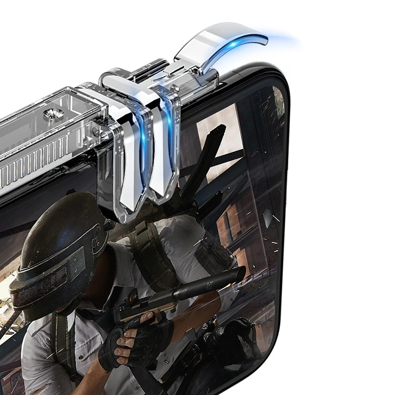 Rovtop Metal K19 Mobile Phone Gaming Trigger for PUBG Mobile Gamepad Fire Button Aim Key L1R1 Gaming Shooter PUBG Controller Z2