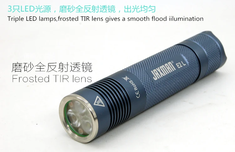 JAXMAN E2L 3LED TIR Матовый объектив фонарик 18650 фонарь CREE XPG2 более гладкий и наводнение
