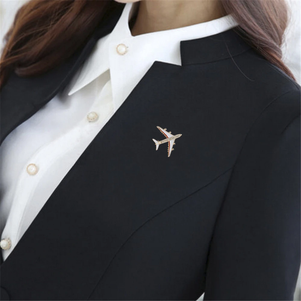 Женская Брошь Стразы модель самолета булавка для корсажа ювелирные изделия
