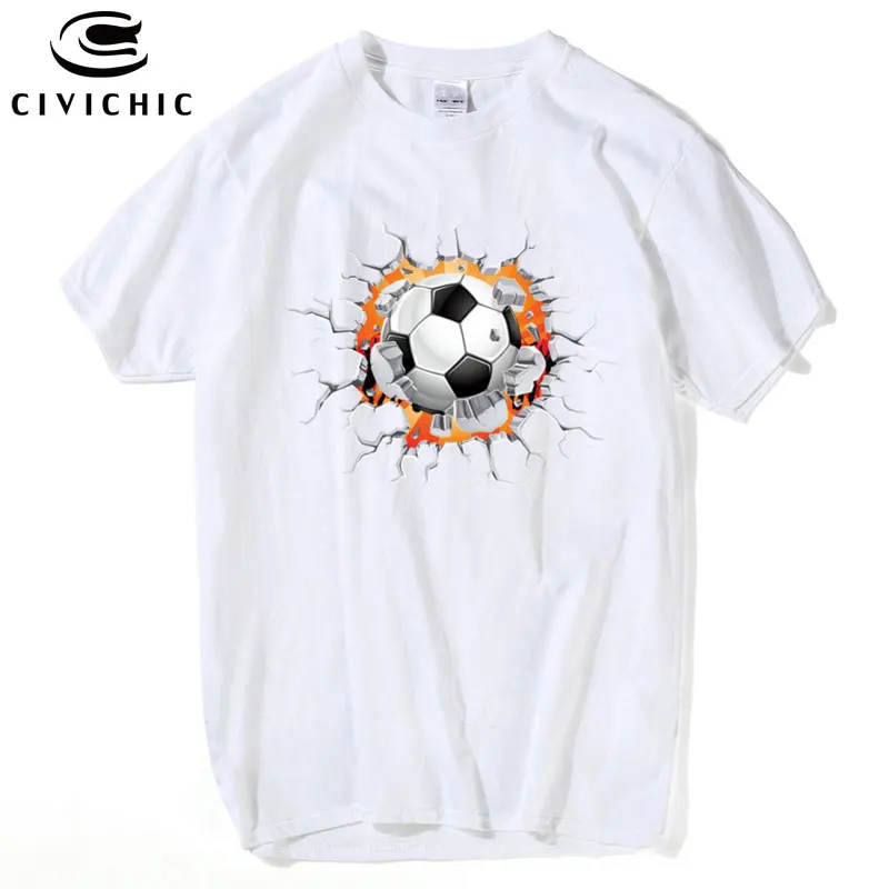 CIVICHIC 3D Футболка с принтом мяча для ног женские хлопковые футболки круглым