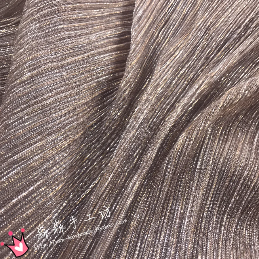 Spring and summer champagne gold silk super fine fabric perspective night shop crepe | Дом и сад