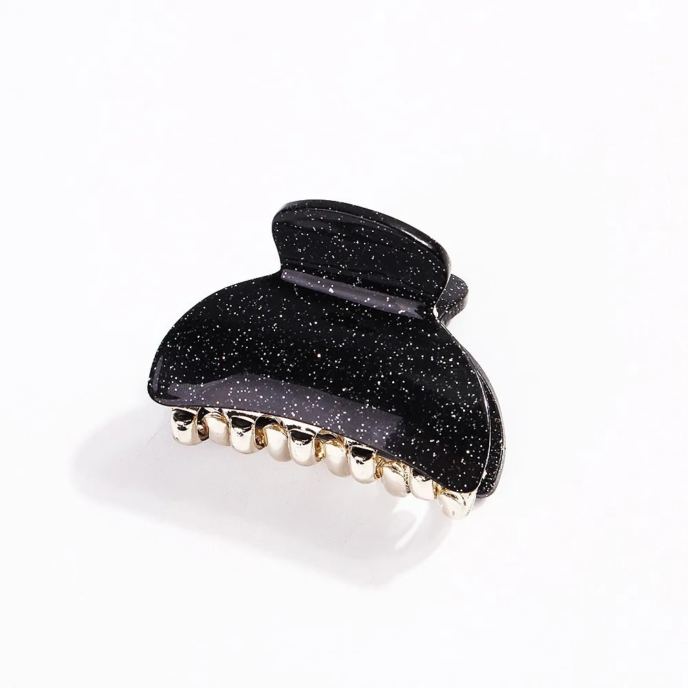 powder black Твердый уксусный гребень для волос для женщин Золотой мощный акриловый Золотой зажим для волос для хвоста пони маленький размер Краб аксессуары для волос - Цвет: powder black
