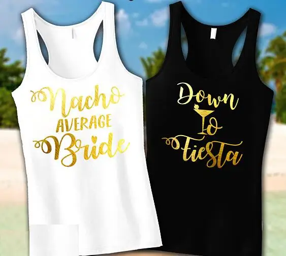 Пользовательские Свадебные Nacho средние невесты подружек футболки вниз к фиесте