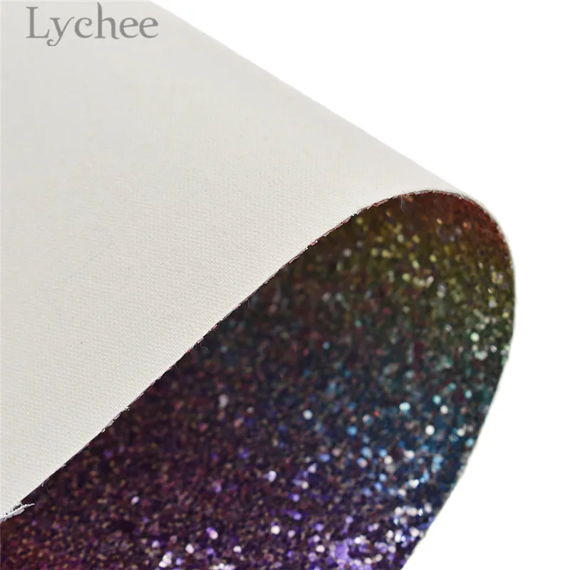 Lychee A4 Радуга Цвет Глянцевая искусственная кожа ткань высокое качество