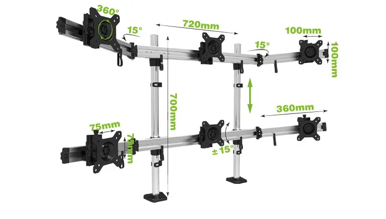 Алюминиевый сплав 6 держатель экрана Destop Зажимная Втулка бесшовное соединение