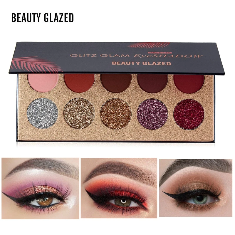 Красота глазурованные алмазные блестящие тени для век Палитра
