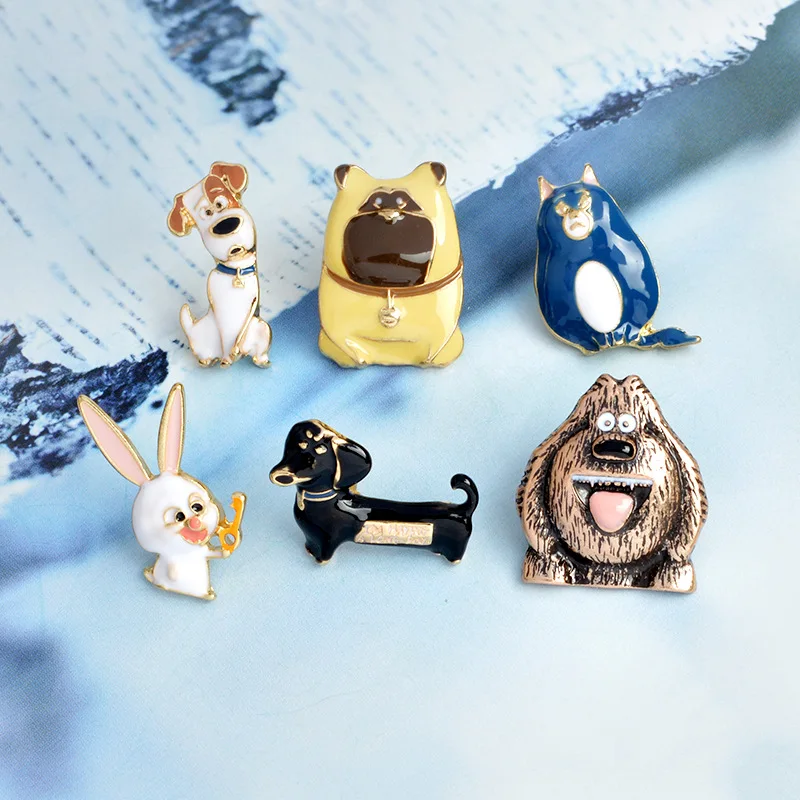 Женская эмалированная брошь в виде животного значок на булавке щенка кролика
