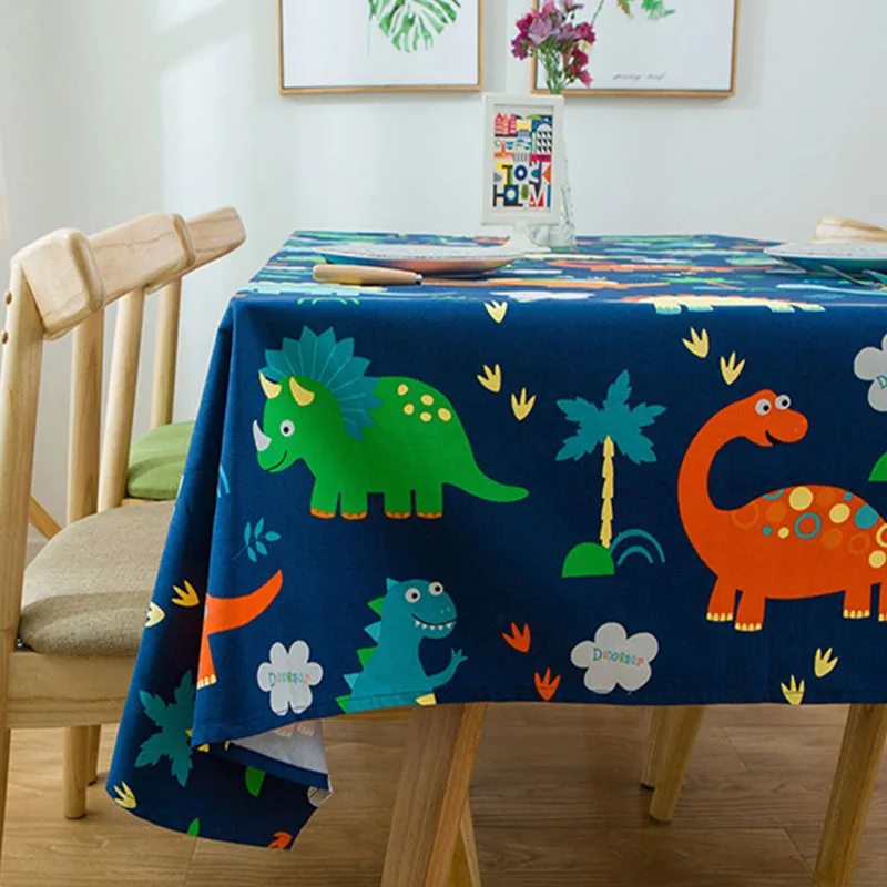 

BALLE 100% Cotton Rectangle Tablecloth Table Cover Family Dinners Gatherings Party Indoor Outdoor (Dinosaur)