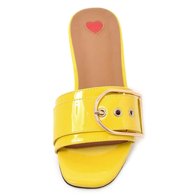 Fanyuan/пикантные шлепанцы на толстом каблуке Летние Женские с открытым носком