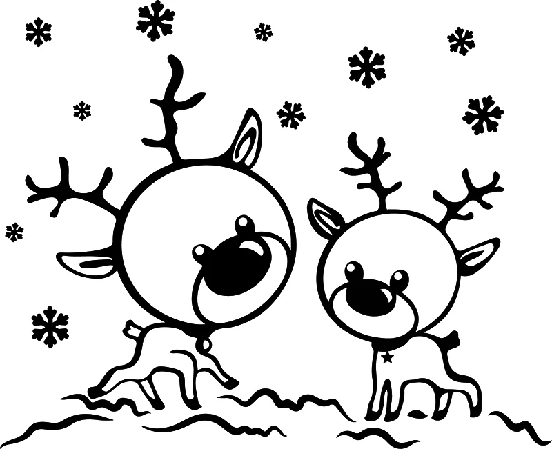 Две милые лоси со снежинками christmasl стены Стикеры панно настенные Декор xmas996 | Дом