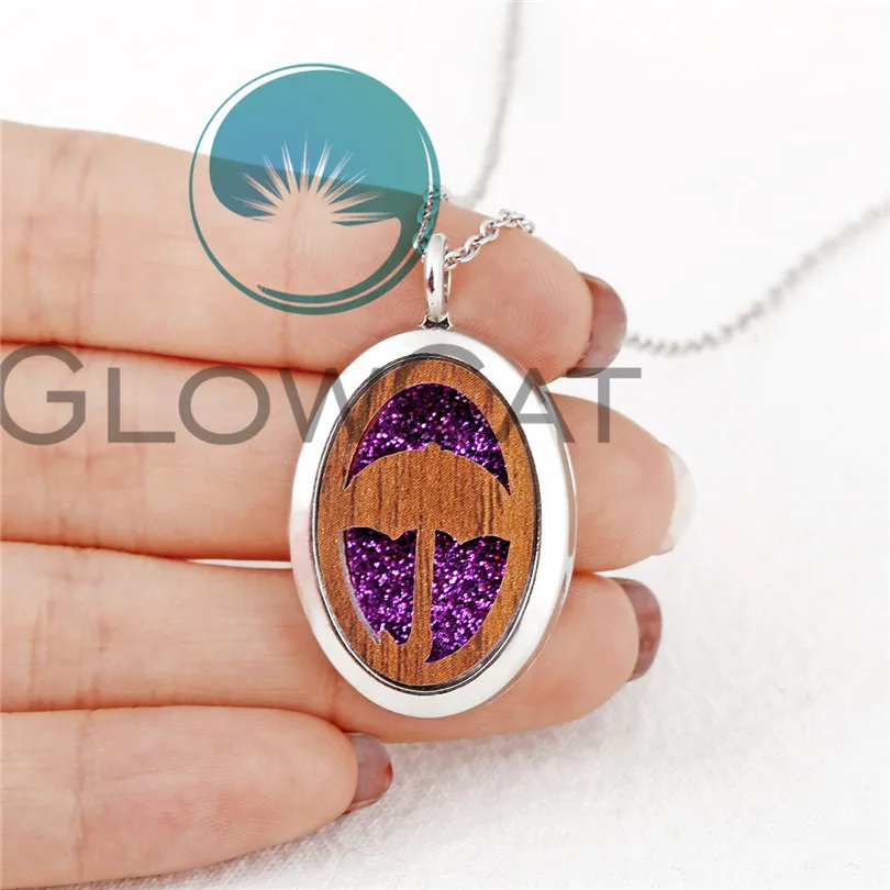 Овальные деревянные медальон Цепочки и ожерелья эфирного Магнитный 50 см Сталь