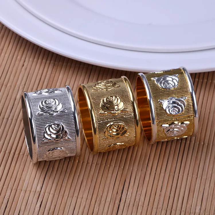 20 шт сплав кольцо для салфеток Роза Пряжка креативные настольные украшения