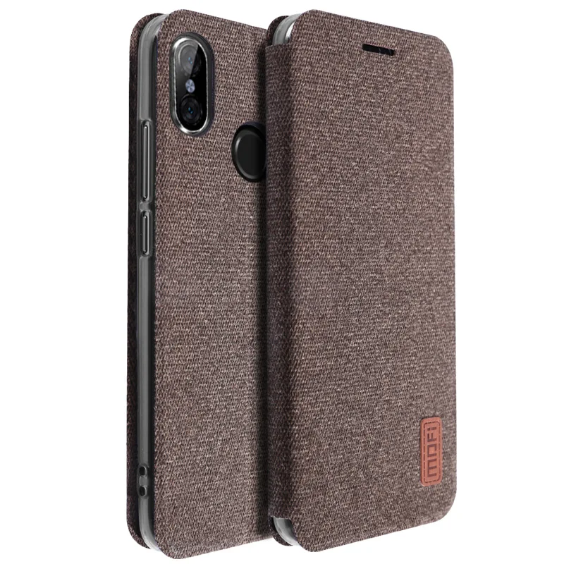 Чехол для redmi note 5, MOFI, чехол для xiaomi redmi note 5 global, тканевый флип-чехол для redmi note 5 pro, Силиконовый ТПУ, полный чехол, чехол 5,99 - Цвет: coffee