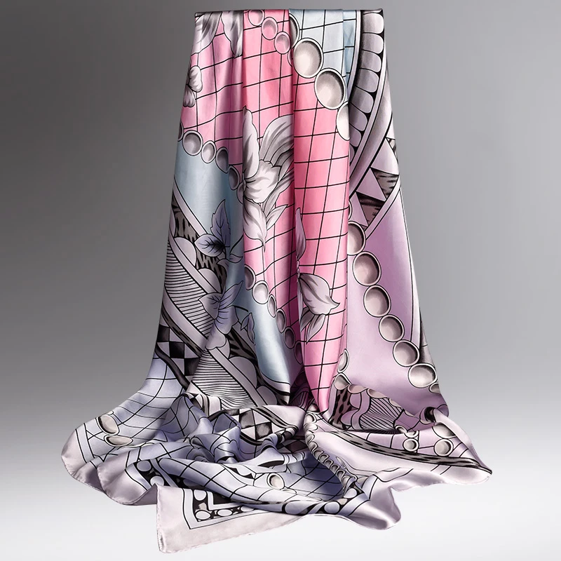 Женский платок из 100% чистого шелка квадратный натурального в китайском стиле