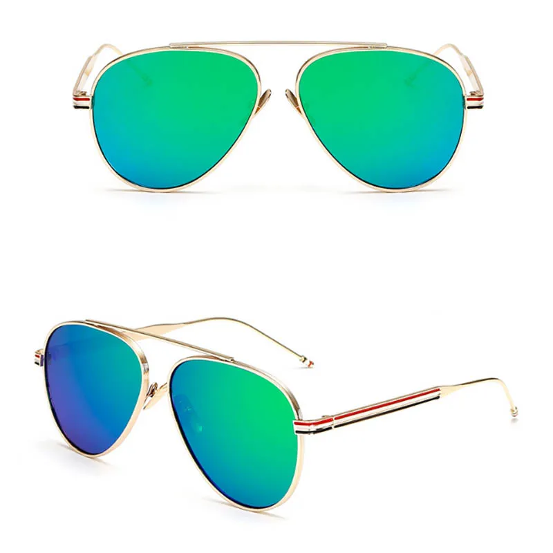 C5 gold green Овальные зеркальные очки фирменные дизайнерские линзы Toad Oculos de sol женские очки для вождения мужские солнцезащитные очки с металлической оправой - Цвет линз: C5 gold green