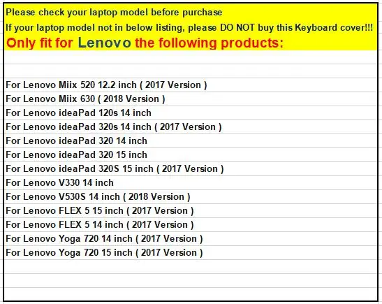 Чехол для клавиатуры ноутбука TPU Прозрачная защитная кожа lenovo V330 14 &quotIdeapad 320 720 15 120