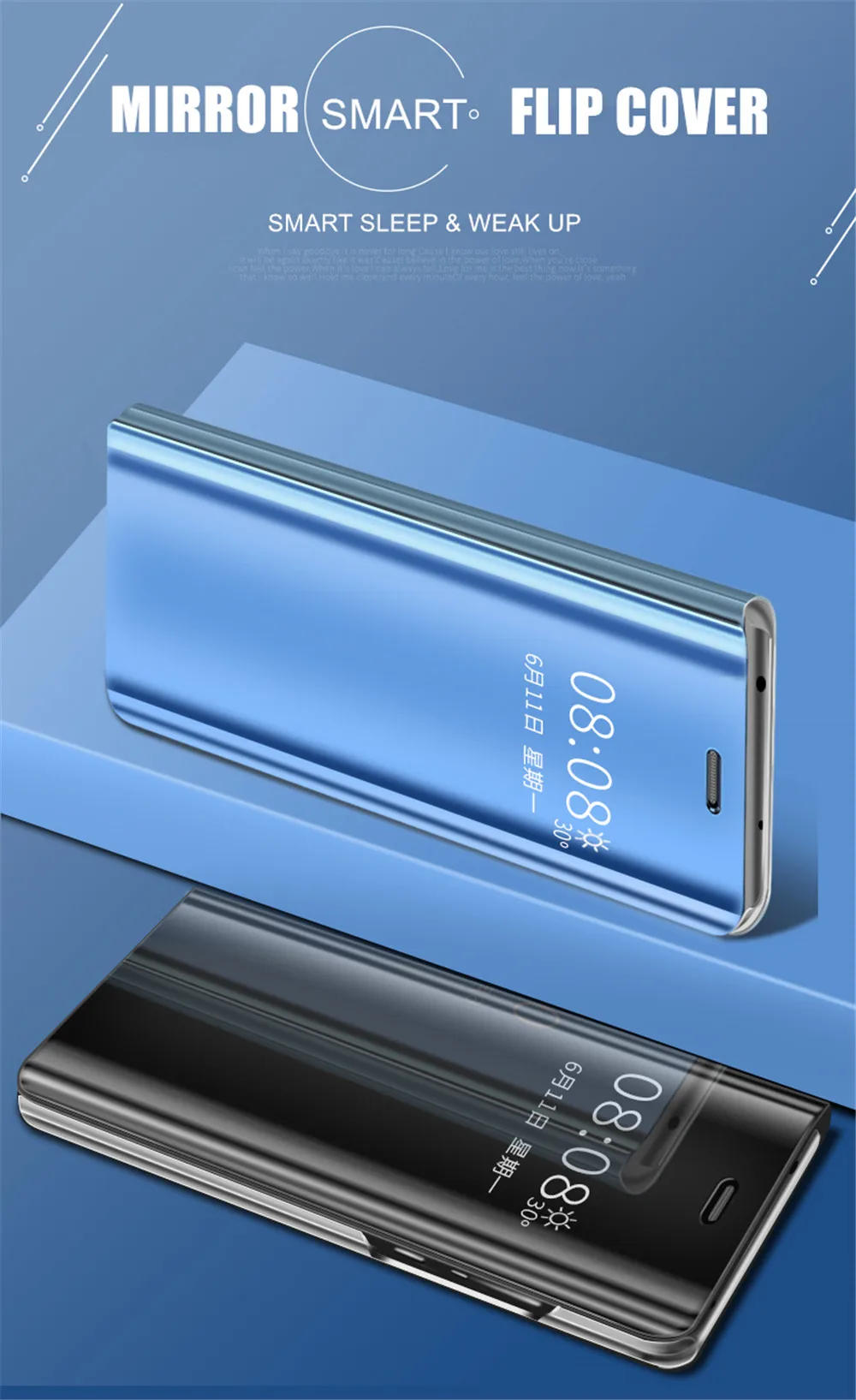 Роскошный умный зеркальный флип-чехол для Huawei P30 Pro P20 Lite Nova 2i 3 3i 4 чехол для Huawei P Smart Plus Y6 Y7 чехлы