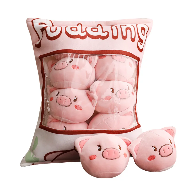 

1pcs 35*45cm Cute Animal Pig Pudding Simulation Snack Pillow Plush Toys Stuffed Doll Birthday Presents For Children Kids