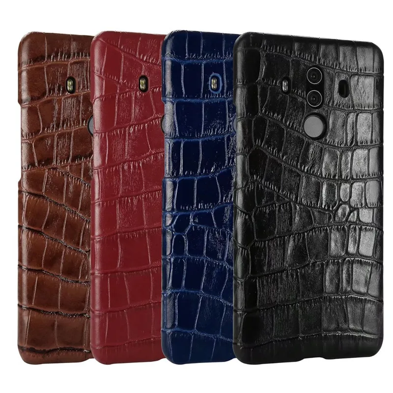 

Чехол для задней панели из натуральной кожи для HuaWei Mate 10 Pro, чехол для телефона с изображением аллигатора, чехол для задней панели HuaWei Mate 10Pro