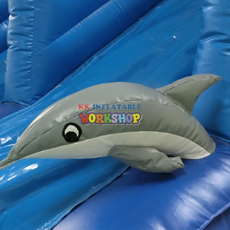 Новинка! Надувная Dophin Портативный аквапарк с Двойные слайды|Водные горки| |