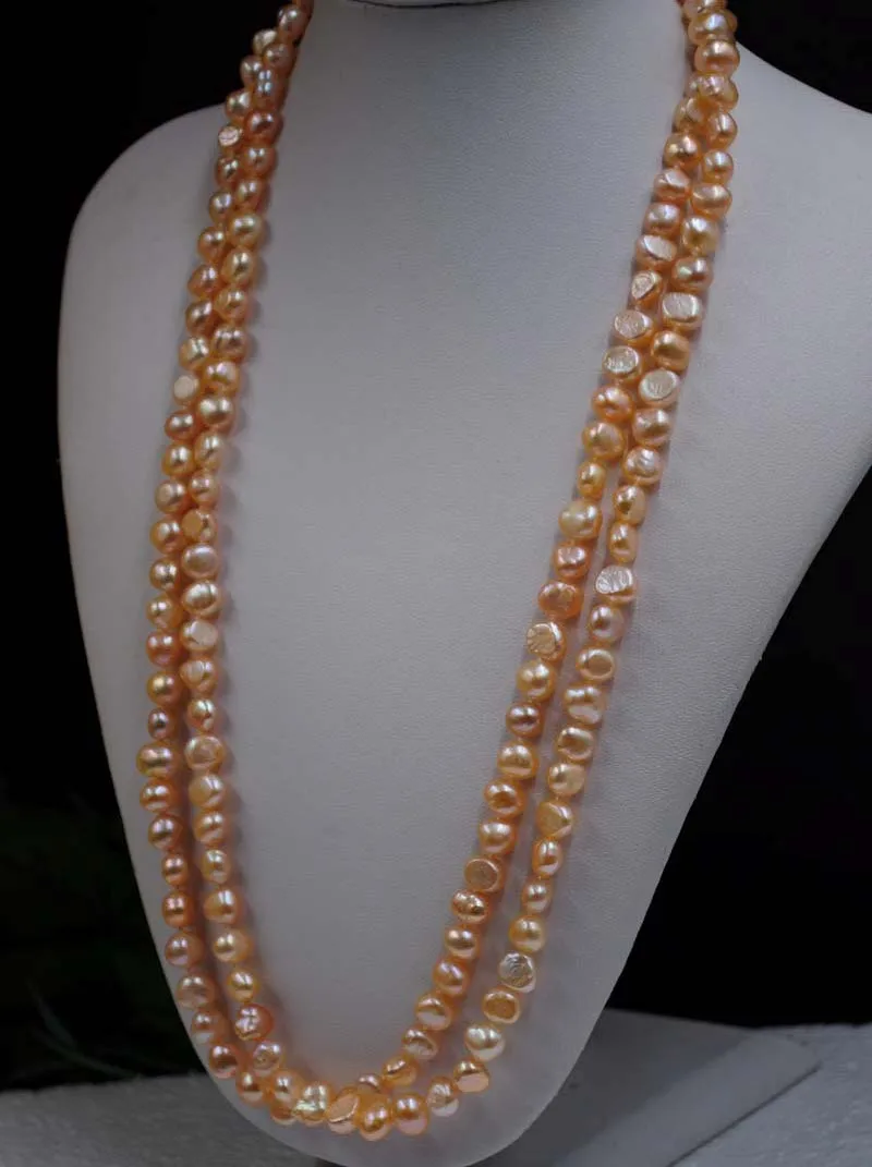 Ожерелье из натурального пресноводного жемчуга 7 8 мм 120 см (47 дюймов)|pearl necklace|cultured