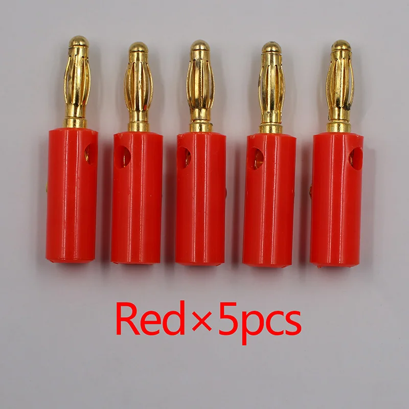 5pcs Red Golden 10pcsAudio спикер винт банан золотая пластина разъемы 4 мм Черный Красный Facotry онлайн золотой - Цвет: 5pcs Red Golden