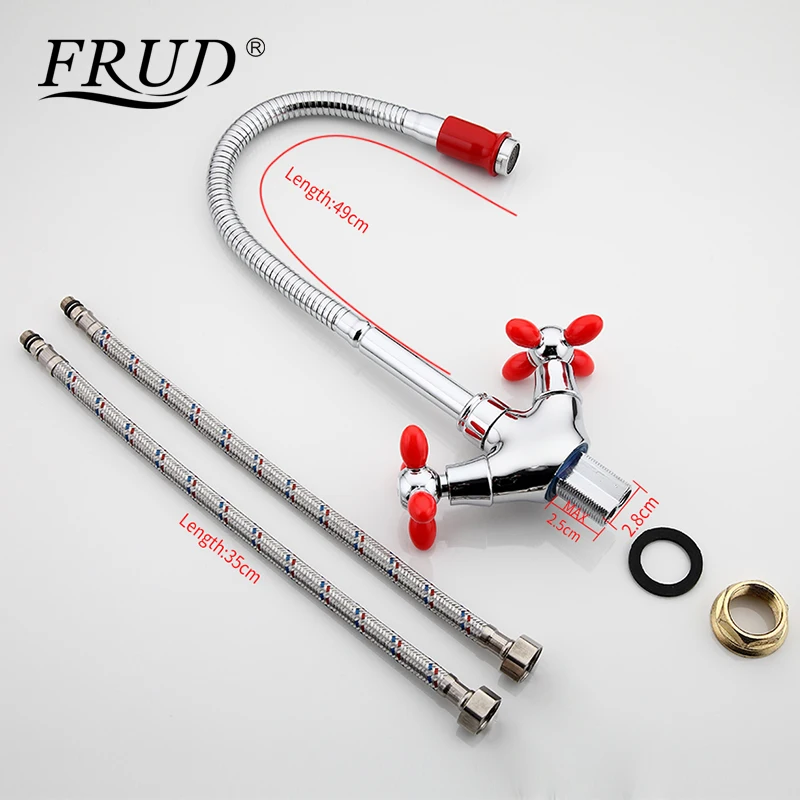 

Frud new red green tall flexible kitchen tap sink drinking water sink faucet filter taps single lever tap torneira R43127-10/6