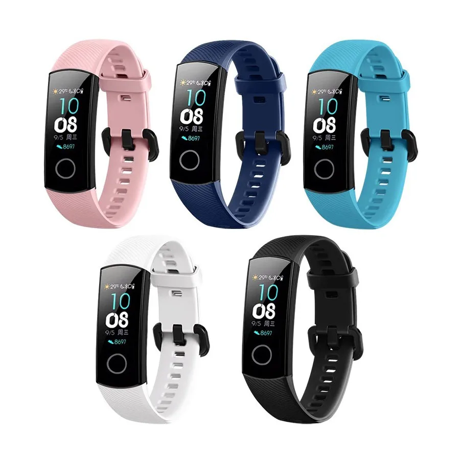 Ремешок силиконовый для Huawei Honor Band 5 спортивный умный Браслет наручных часов