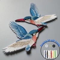 2pcset high quality birds ironing embroidery patches iron on embroidered parches appliques for clothing parches para la ropa