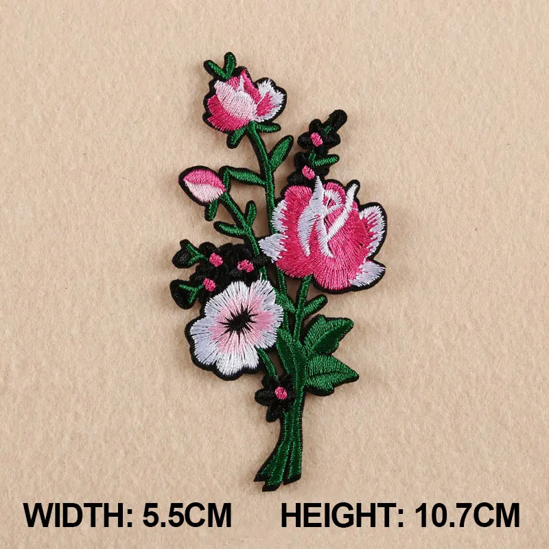 1 шт. верхние патчи с железным швом Красная роза цветок вышивка патч мотив