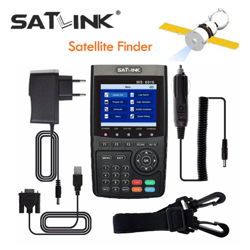 [Подлинный] Satlink WS 6916 HD DVB S2 высокой четкости спутниковый Finder метр MPEG 2/MPEG 4 WS6916 3 5