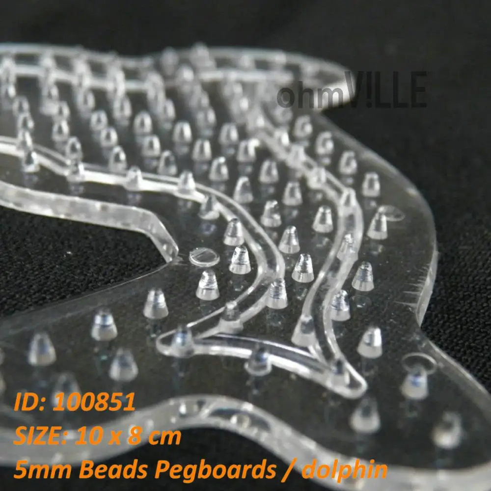 100851 Dolphin Pegboards для 5 мм перлер Хама бисер плавные узоры ~ прозрачная Peg доска +