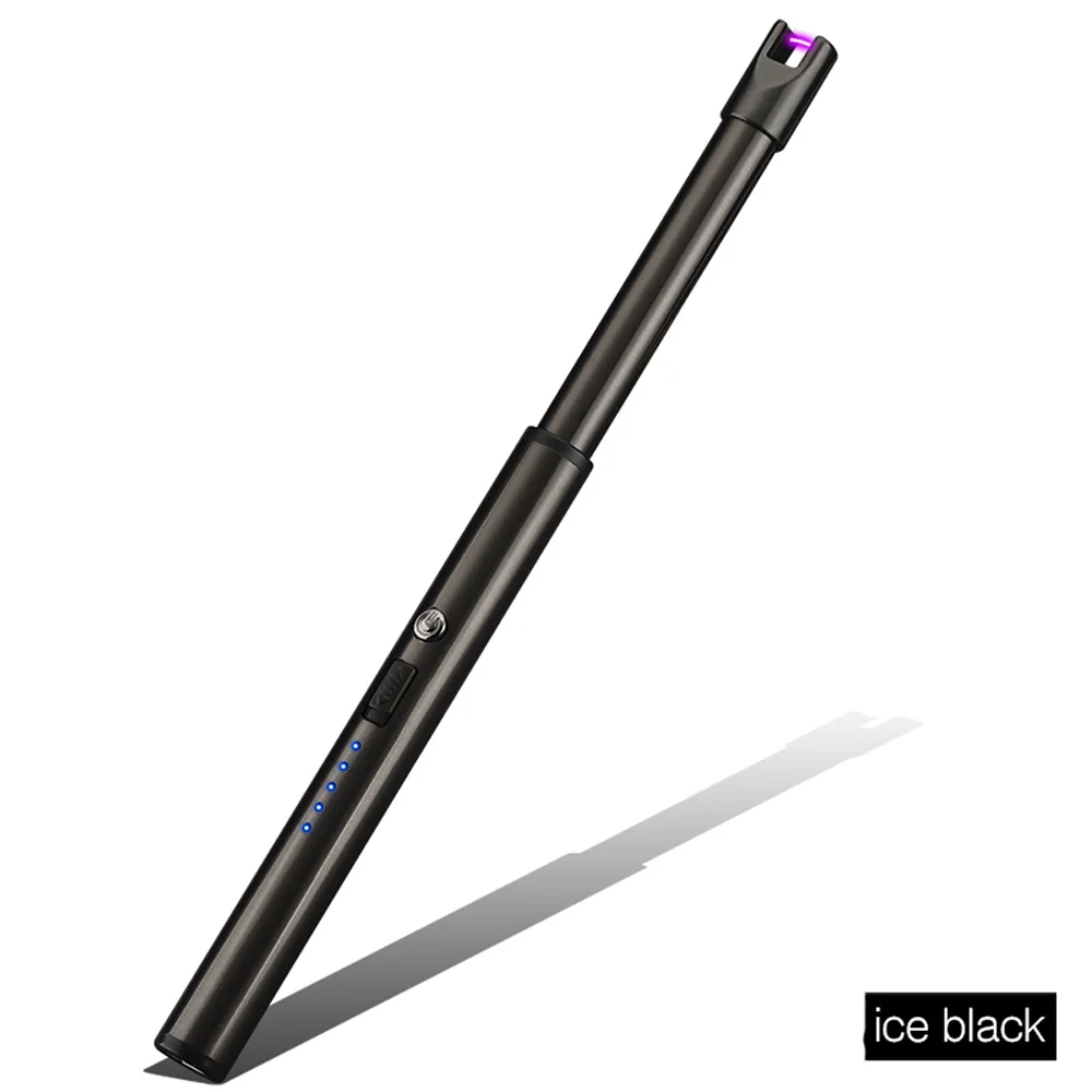 Ice black 1 шт. Новое поступление usb зарядка Зажигалка Arc Зажигалка воспламенитель импульсная свеча воспламенитель с дисплеем питания подходит для домашнего газа - Цвет: Ice black