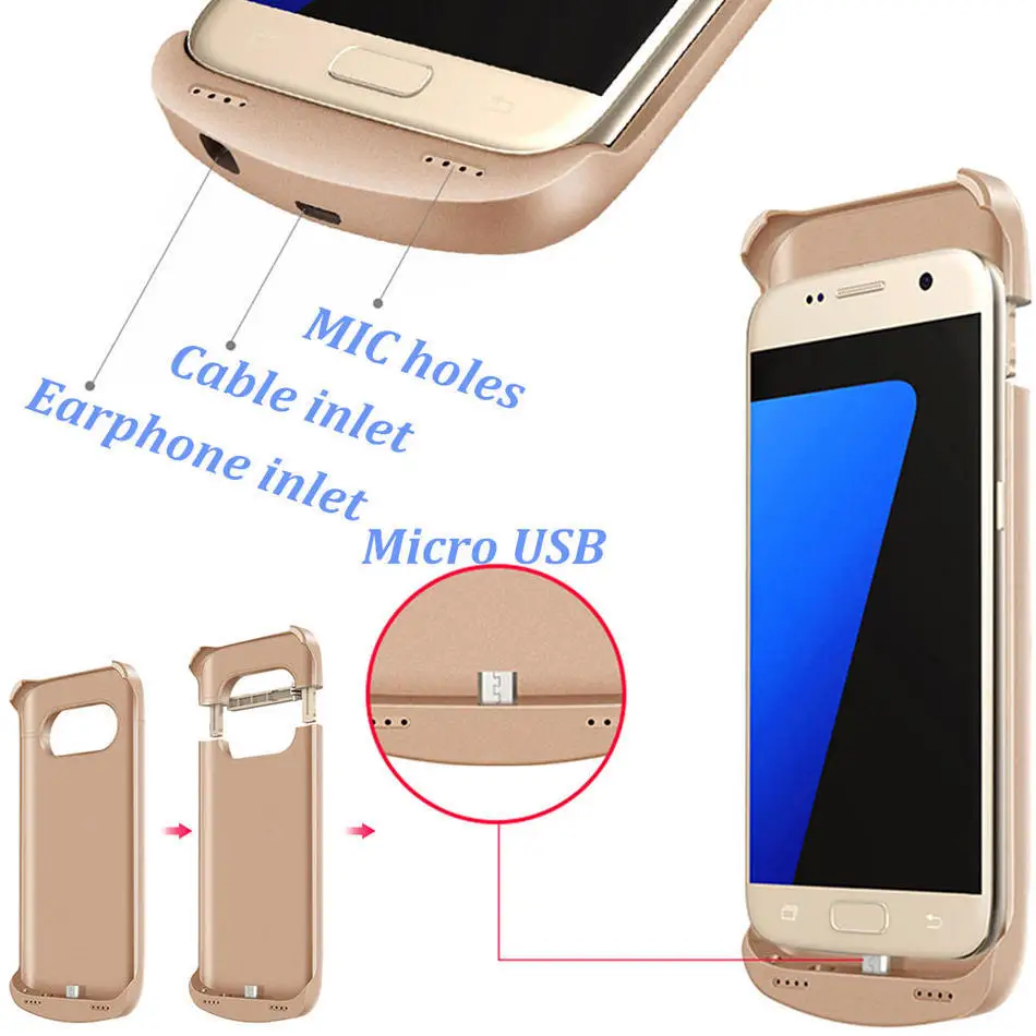 NEWDERY для Samsung S5 S6 S7 edge S8 Plus чехол внешнего зарядного устройства Galaxy Note 5 4 запасное