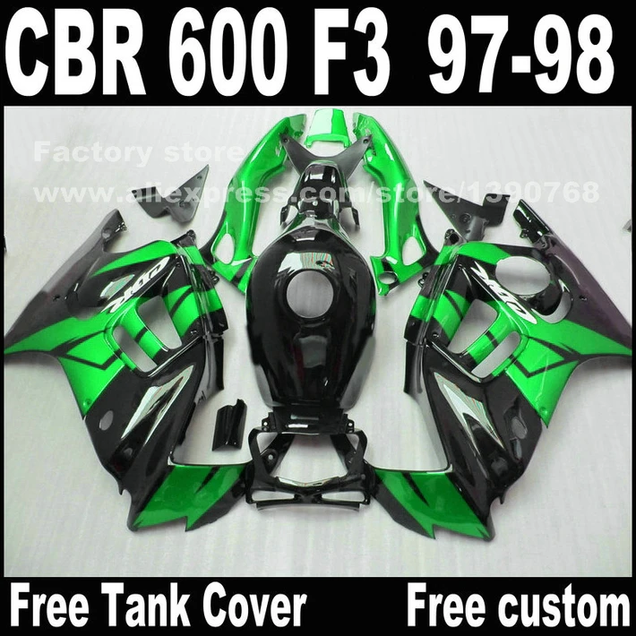 Высокое качество мотоцикл части для HONDA CBR 600 F3 Обтекатели 1997 1998 CBR600 97 98 зеленый