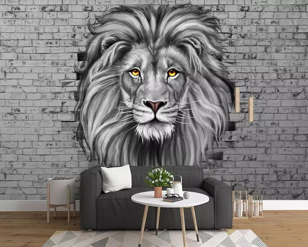

Lion 3d modern 3d wallpaper papel de parede,living room sofa tv wall bedroom wall papers home decor cafe bar restaurant mural