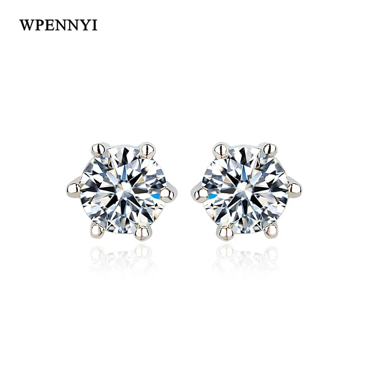 Серебряный Цвет Высокое качество 5 мм 0.5ct Маленький милый 6 зубец Сердца и стрелы