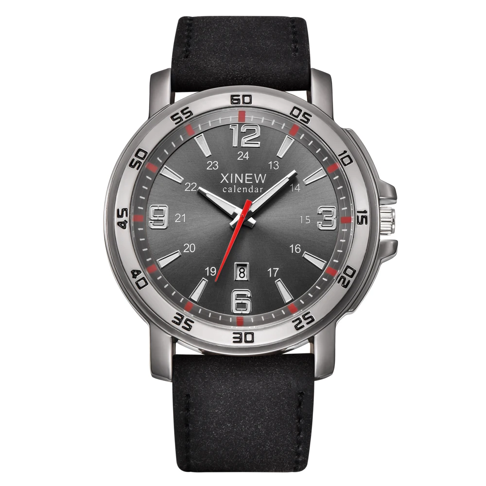 

Top Famous Luxury Brand Watches Mens Leather Band Date Quartz Wrist Watch Men Business Gifts Big Watch Montres de Marque de Luxe