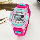 Цифровые детские наручные часы OHSEN для девочек и мальчиков, водонепроницаемость 50 м, розовый силиконовый ремешок, светодиодные электронные детские часы, Мультяшные часы