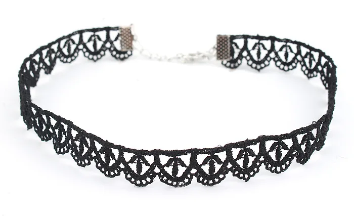 Черный кружевной чокер женский Бархатный стрелы колье с кулонами из листьев