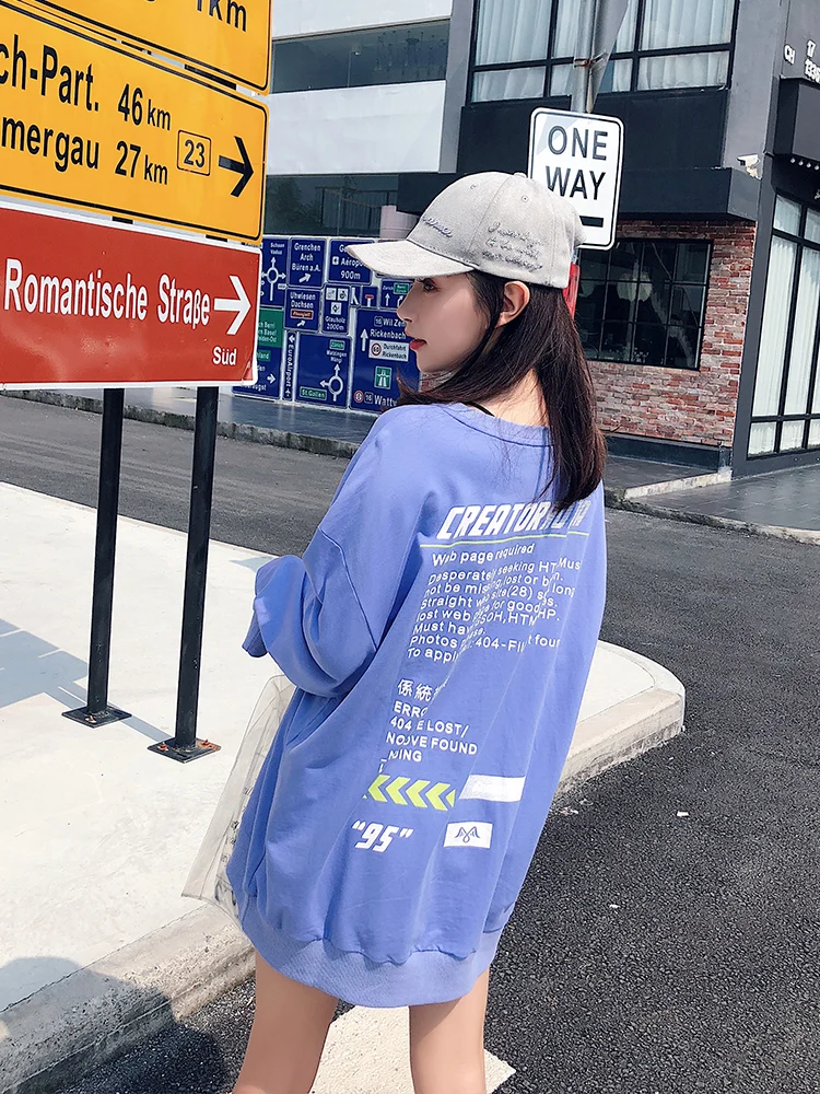 Синяя Длинная толстовка с капюшоном harajuku sudadera mujer exo женские толстовки