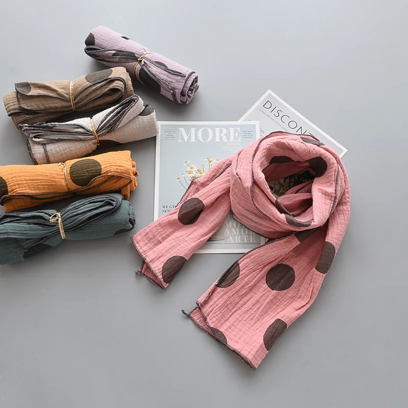 Children's cotton scarf 18 years autumn and winter big wave point warm |