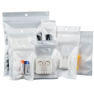 6*22 см белый прозрачный БОПП жемчужная пленка ziplock bag-100pcsлот перламутровый BOPP пластиковый ziplock мешок закрывающийся, мешок для наушников