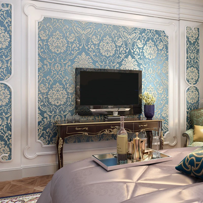 

FILBAKE new european non-woven wallpaper sofa TV background hotel living room bedroom 3d relief wallpaper wall stickers