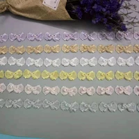 10x soluble butterfly bowknot pearl embroidered lace trim ribbon fabric sewing craft patch handmade diy for costume decoration