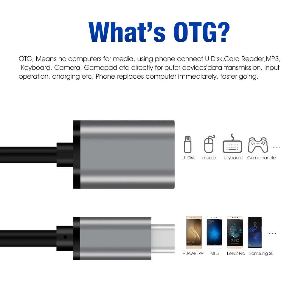 USB C OTG Кабель 2 0 3 1 адаптер type c для samsung galaxy s8 s9 HUAWEI P10 P20 mate10 pro Macbook 20 см | Электроника
